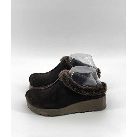 Airwalk Brown Suede Faux Fur Lined Slip-On Platform Clogs Women’s 5.5 - Picture 1 of 8